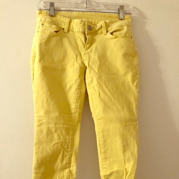 yellow jean capris